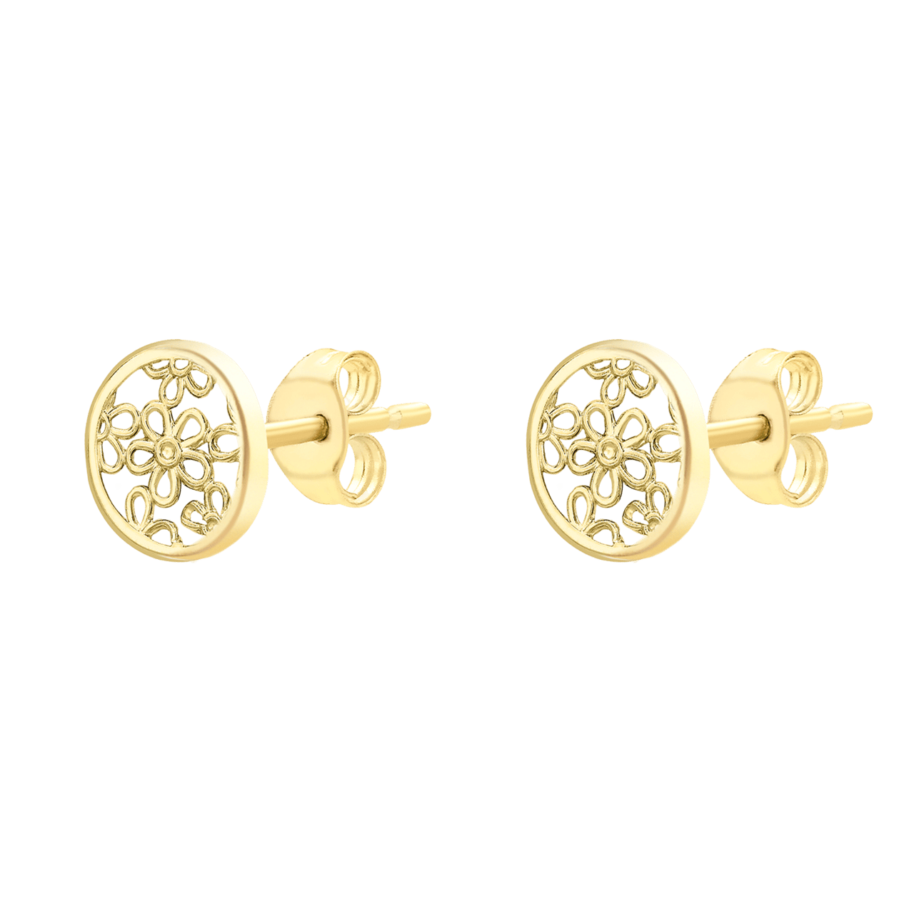 Ohrstecker aus 375 Gold, Blume, 7 mm