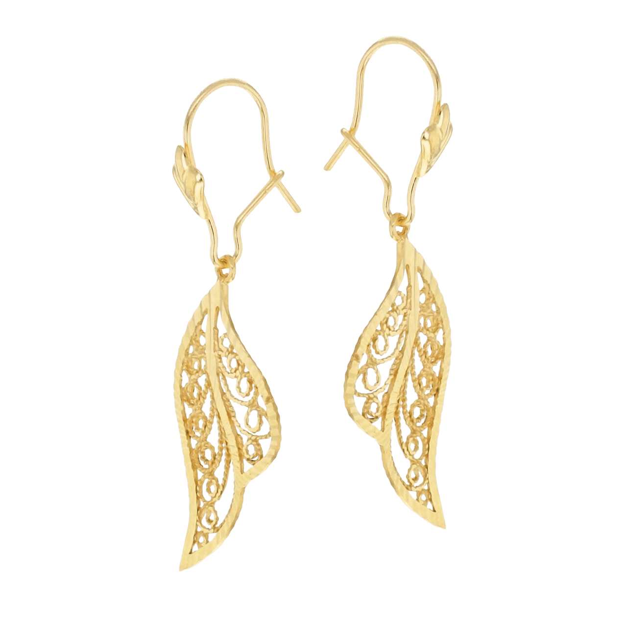 375 Gold Ohrringe, Blatt