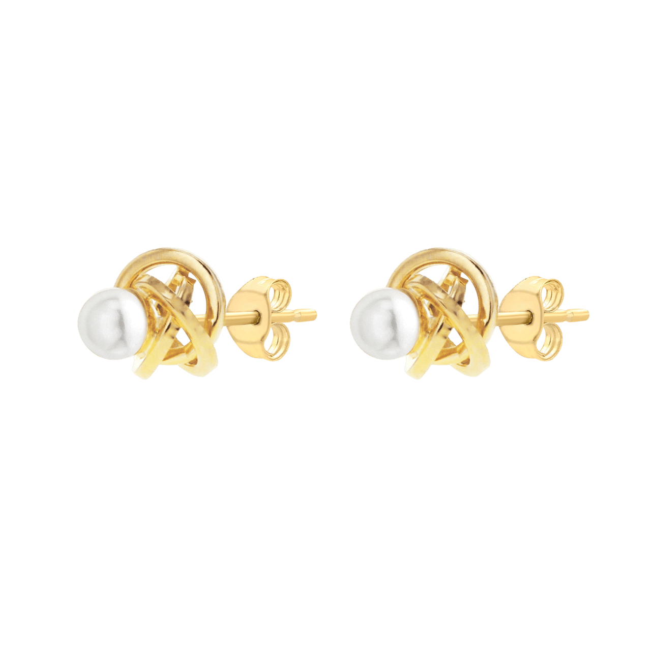 375 Gold Ohrstecker Knoten mit Perle
