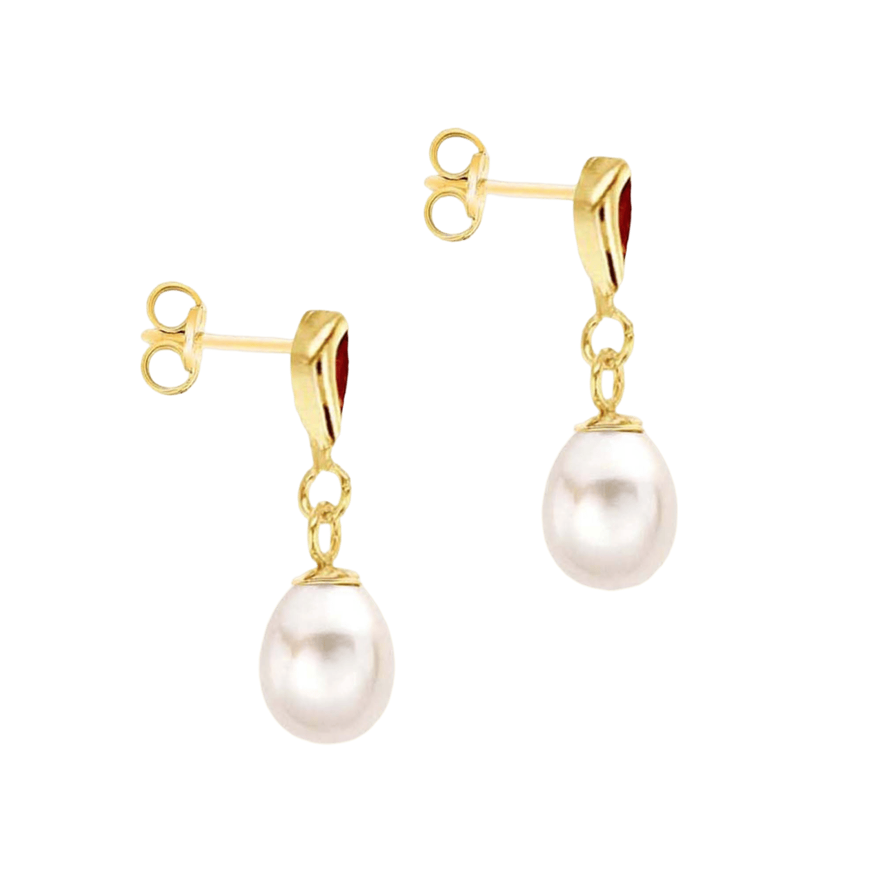 375 Gold Ohrringe, Tropfen mit Perle