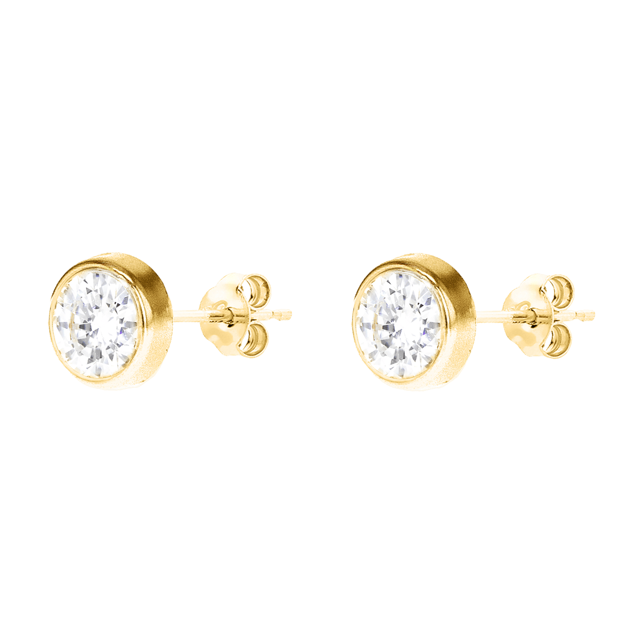 375 Gold Ohrstecker, rund, mit Zirkonia
