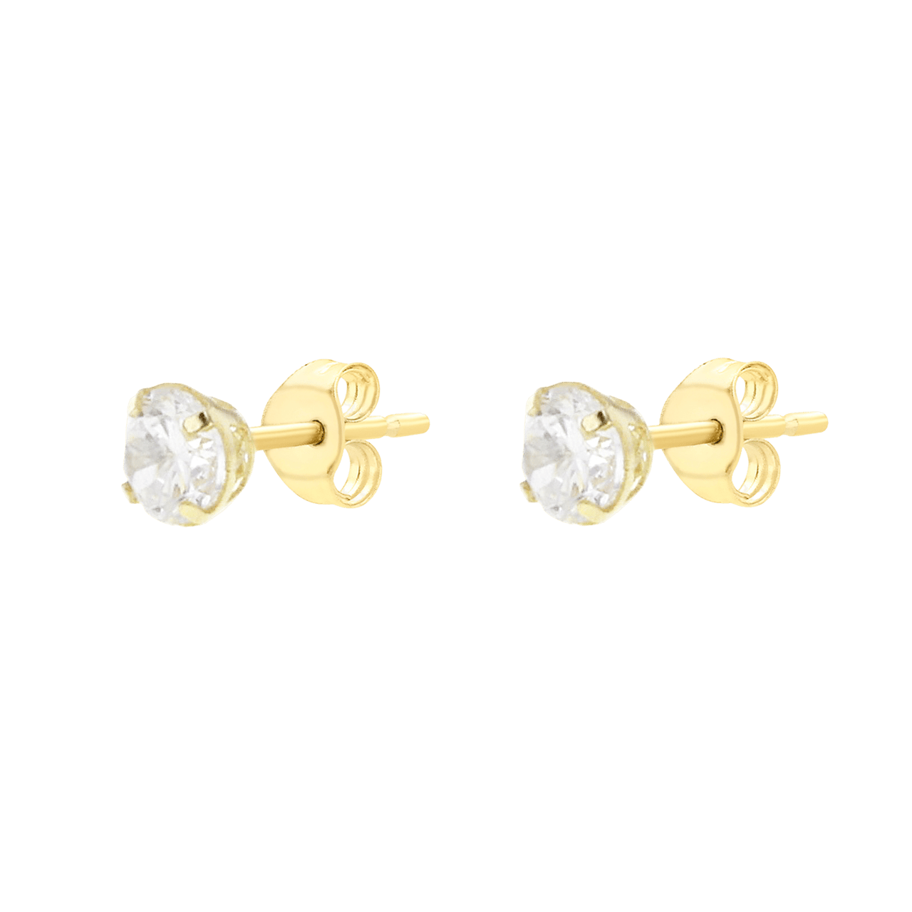 375 Gold Ohrstecker, rund, mit Zirkonia