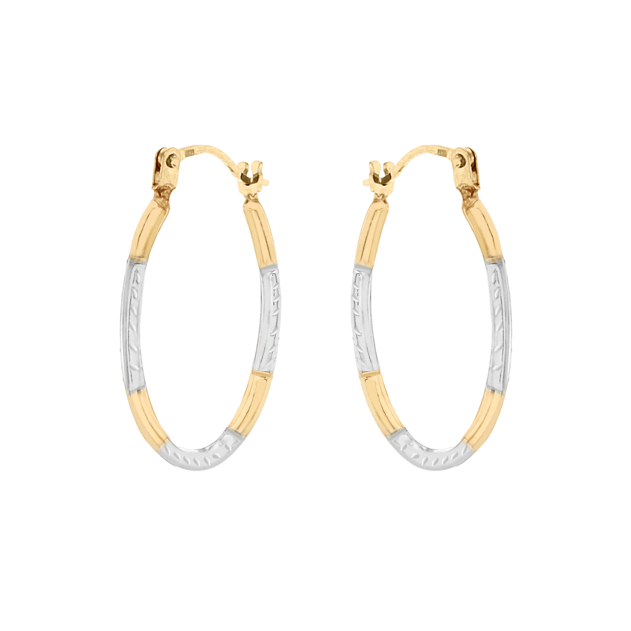 Ohrringe, 375 Gelb- und Weißgold, mit Diamantschliff
