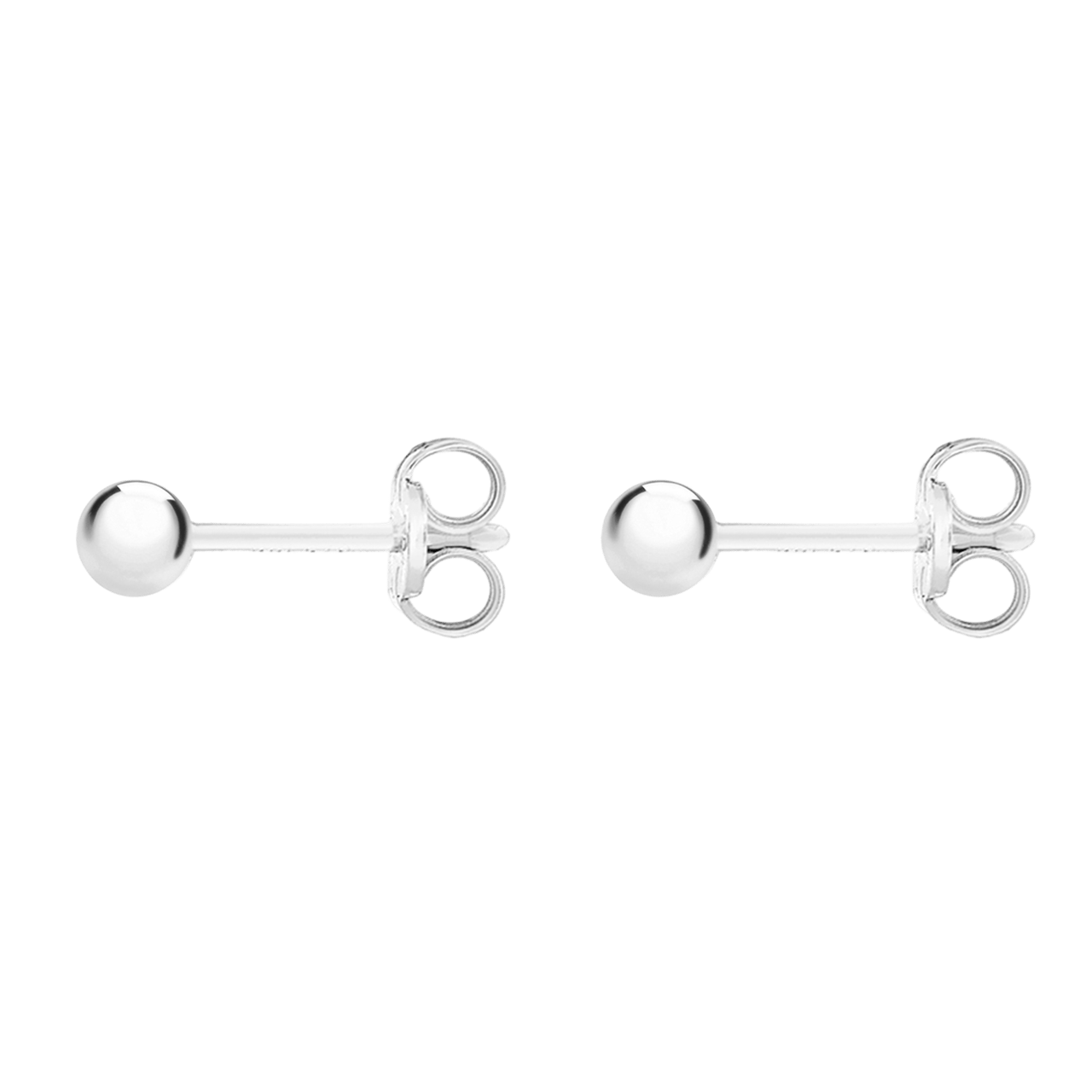 375 Gold Ohrstecker, Kugel, weiß