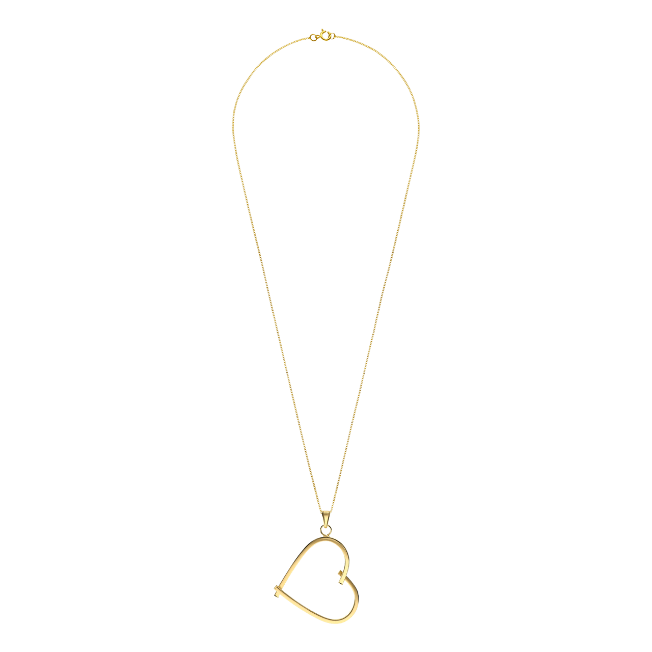 9 Karaat ketting met hanger open hart