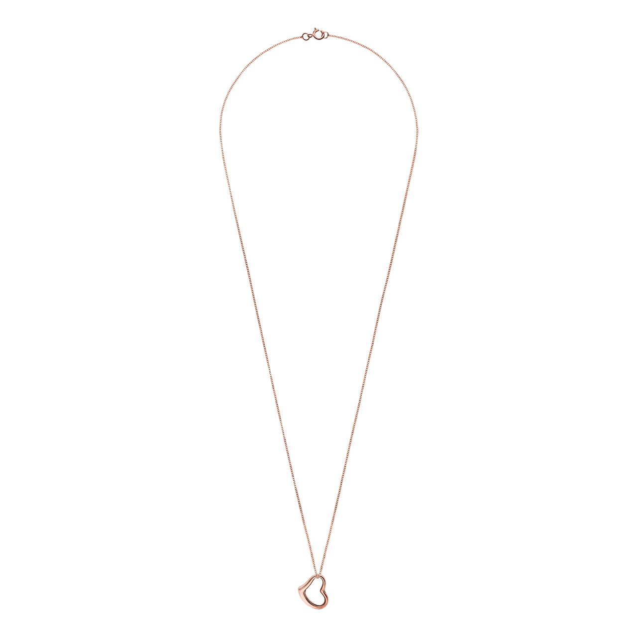 9 karaat ketting met hanger open hart rose voor dames