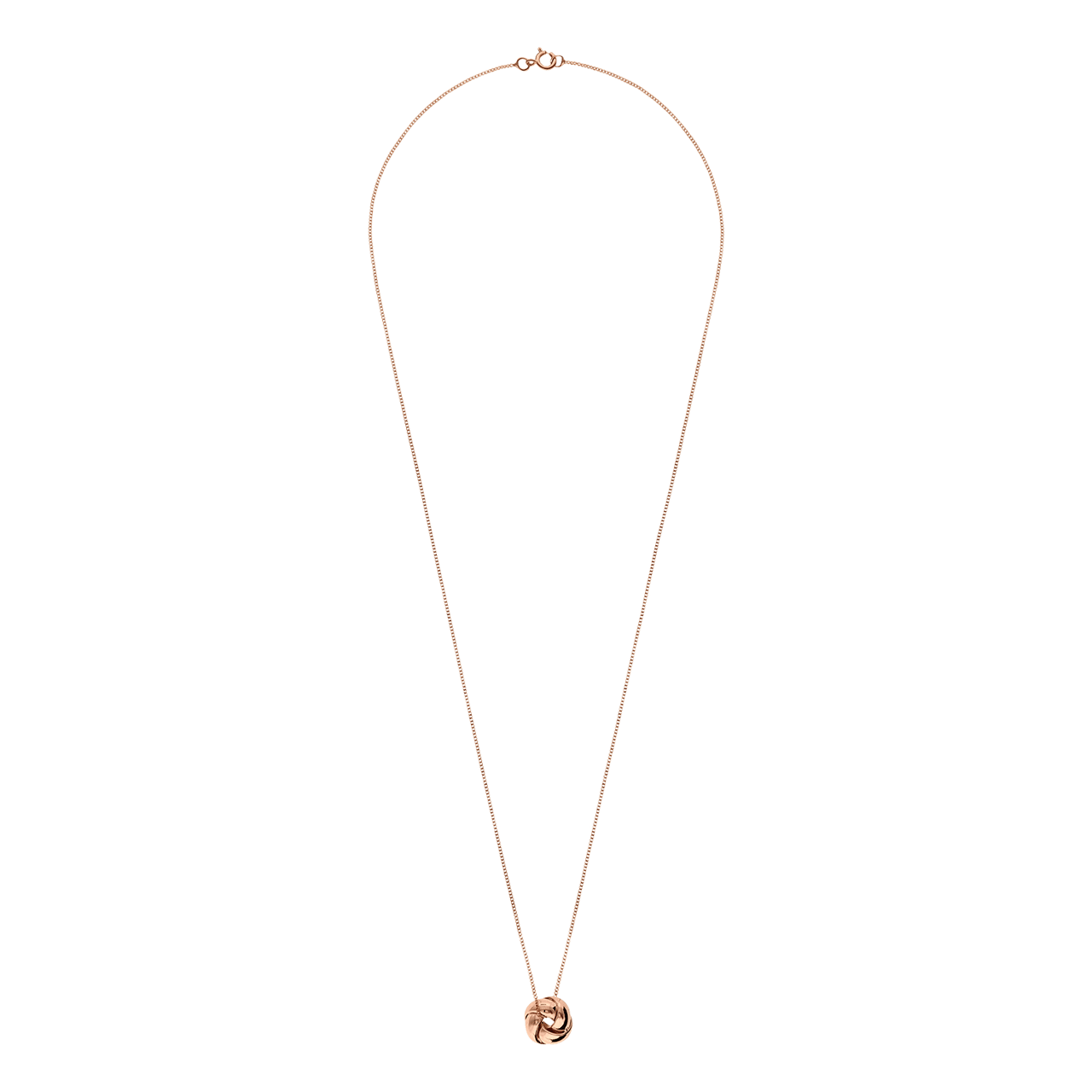 375 Gold Halskette mit Knotenanhänger, rosa