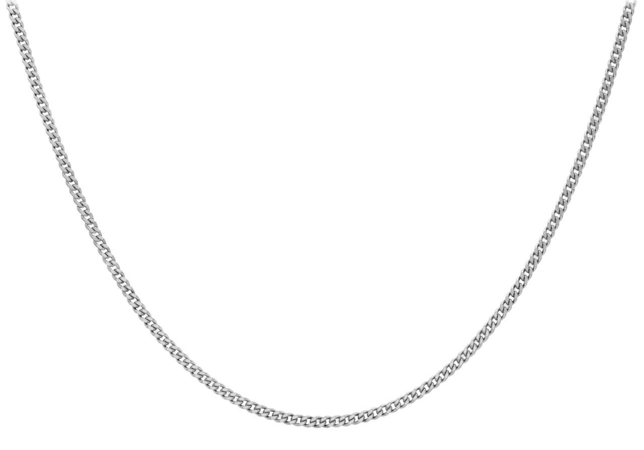 Halskette aus 375 Gold mit Gourmetgliedern und Diamantschliff, weiß
