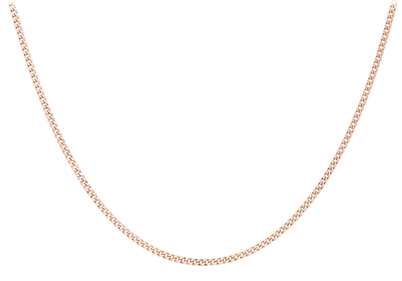 Halskette aus 375 Gold mit Gourmetglied, rosa