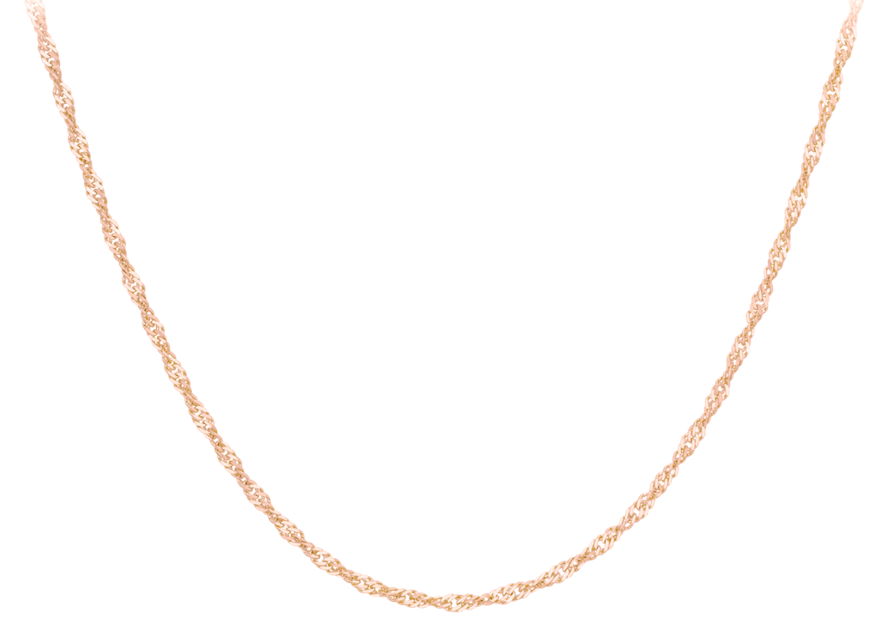 Halskette aus 375 Gold mit Gourmetglied, gedreht, rosa