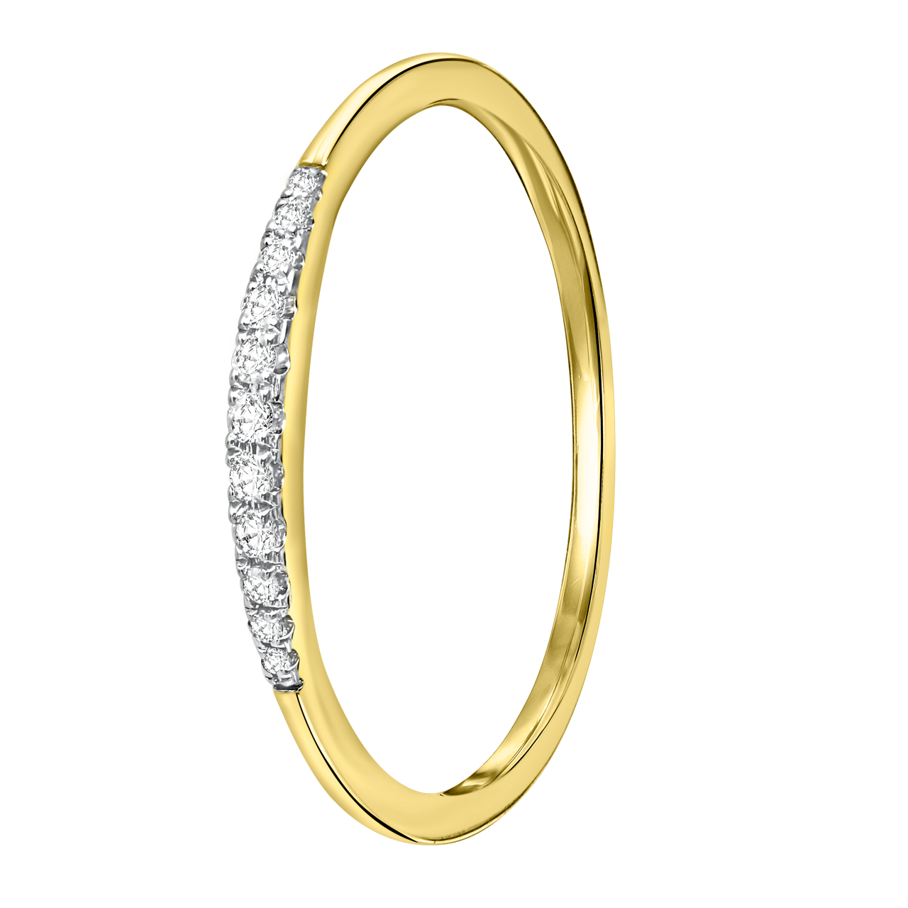 Ring, 585 Gelbgold mit Diamanten (0,06 kt)