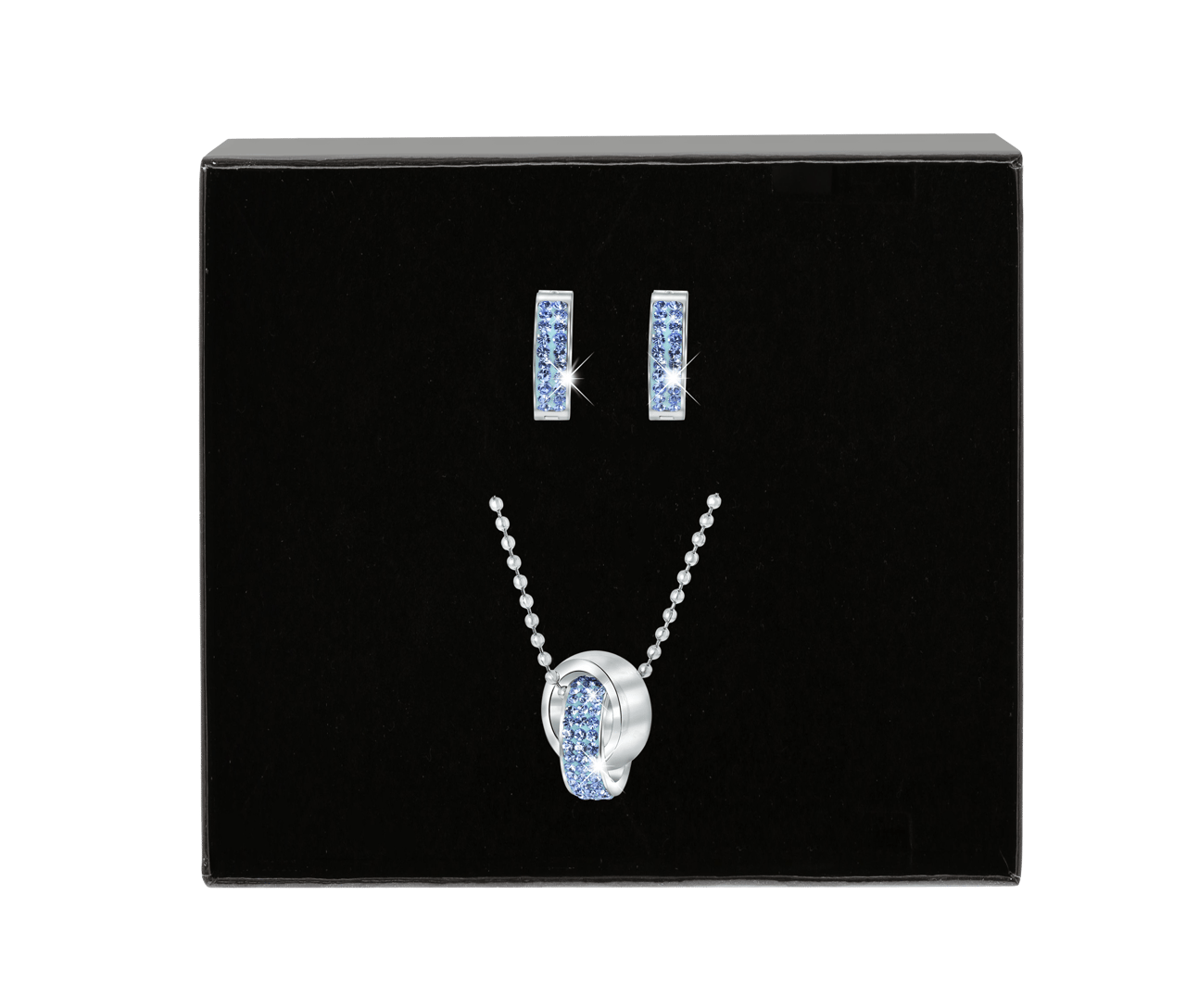 Gerecycled stainless steel set licht sapphire kristal