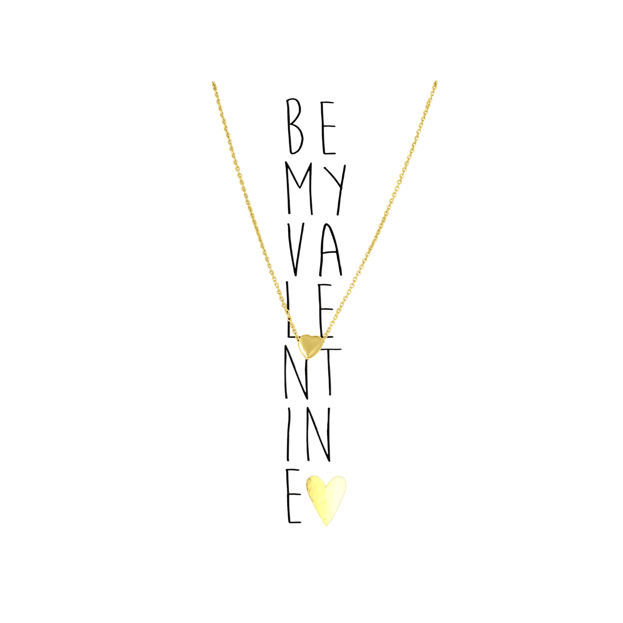 Byoux ketting met kaart 'be my Valentine'