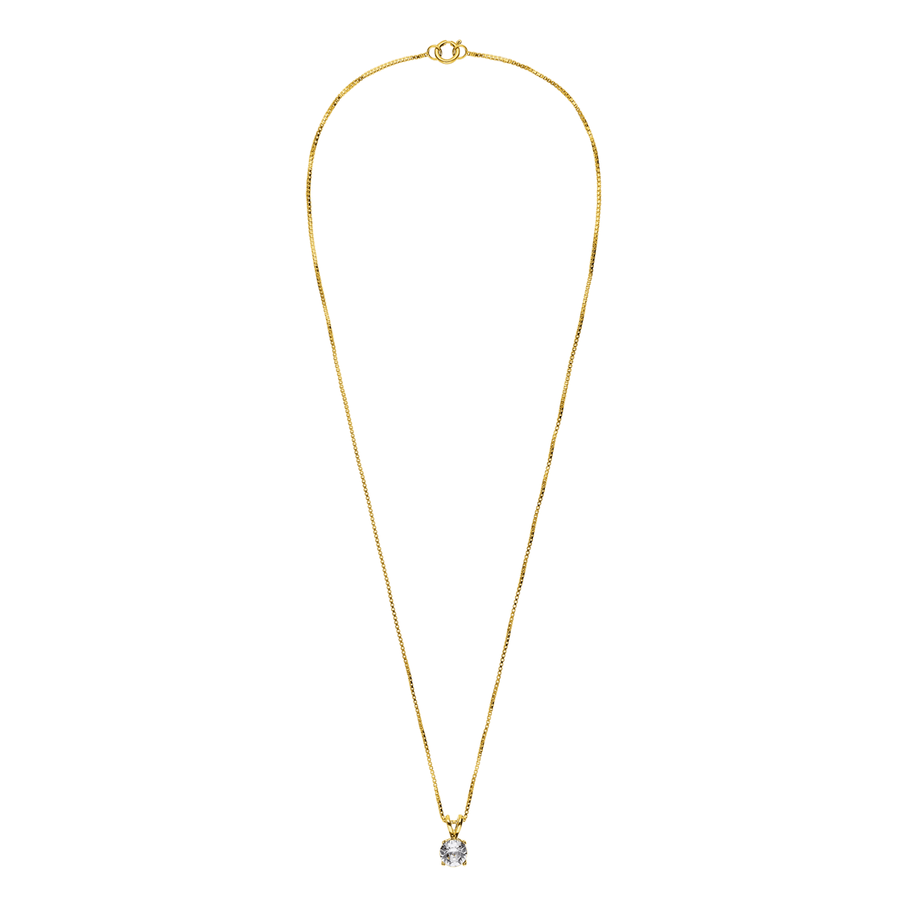 Zilveren goldplated ketting met hanger met Swarovski kristal voor dames