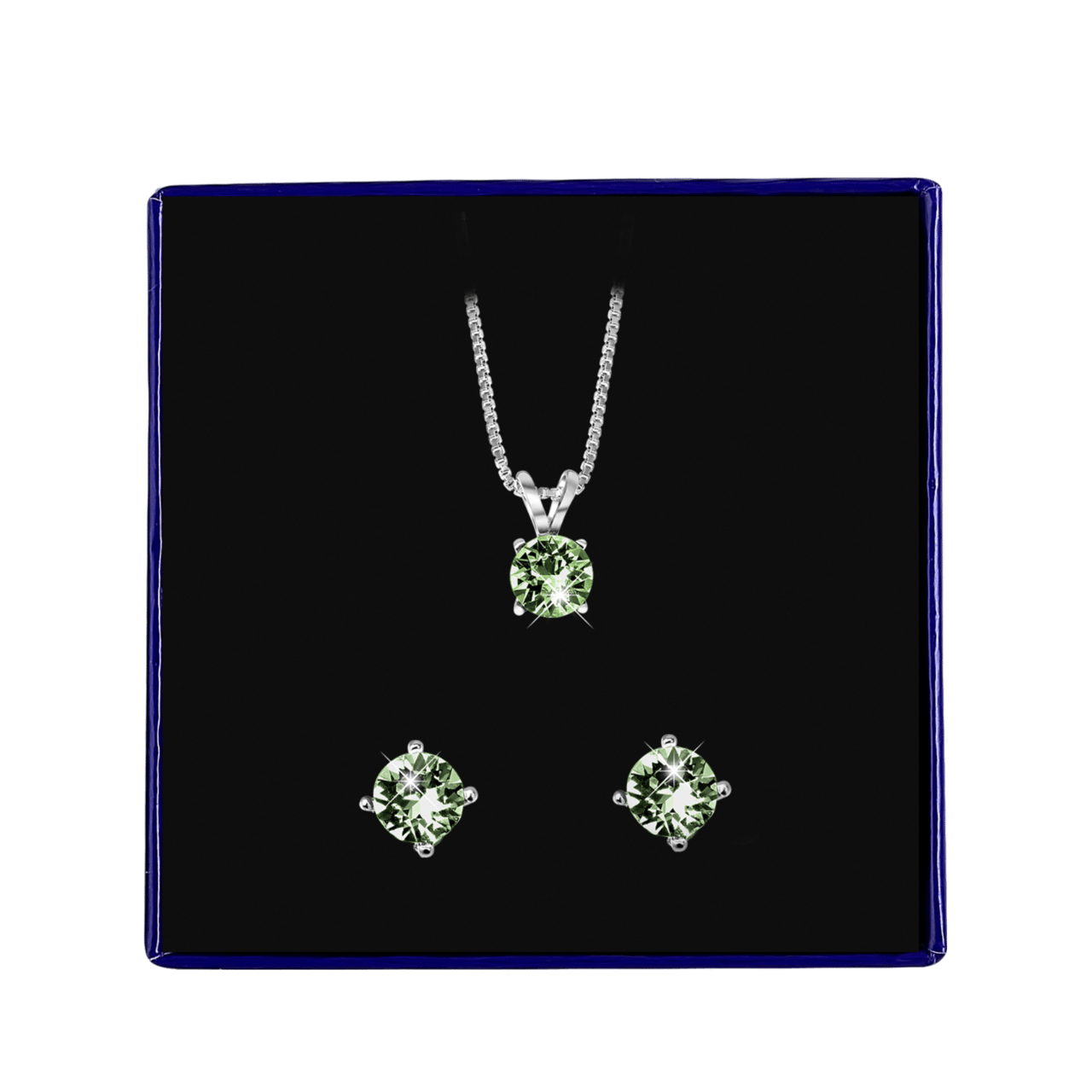 Zilveren set kristal erinite