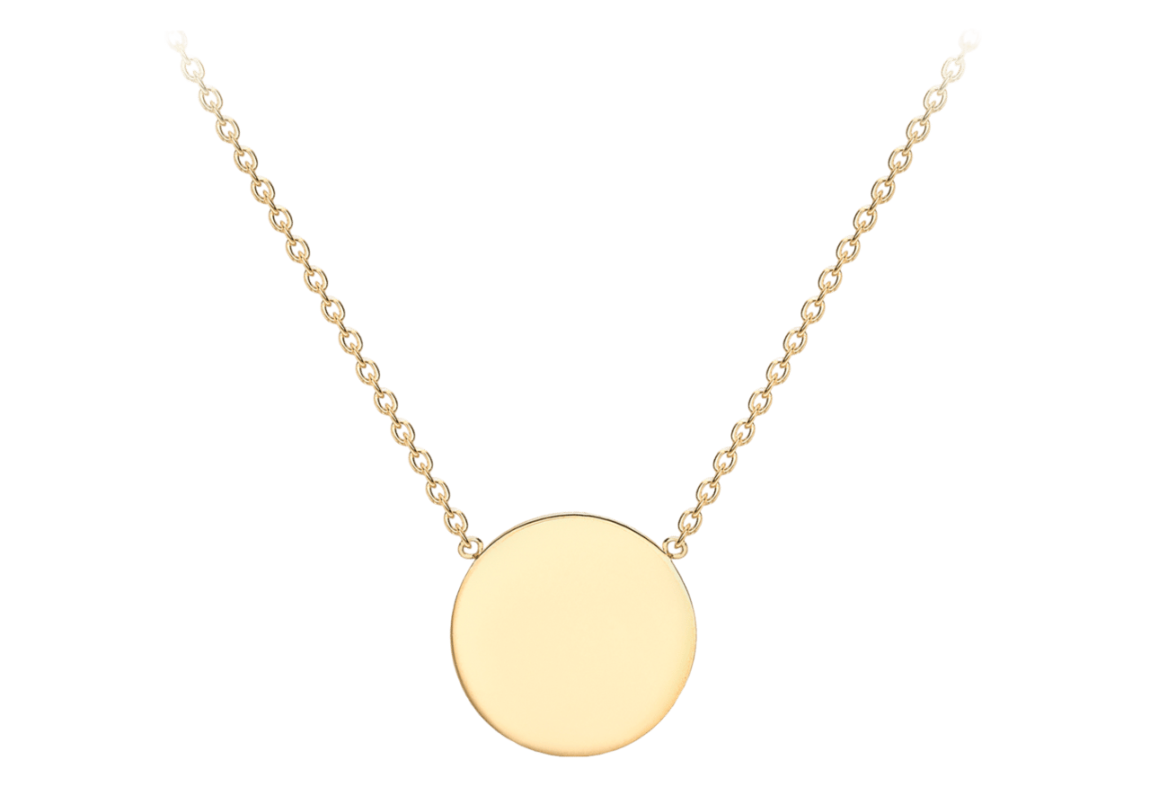 9 Karaat ketting met hanger disc 1 cm