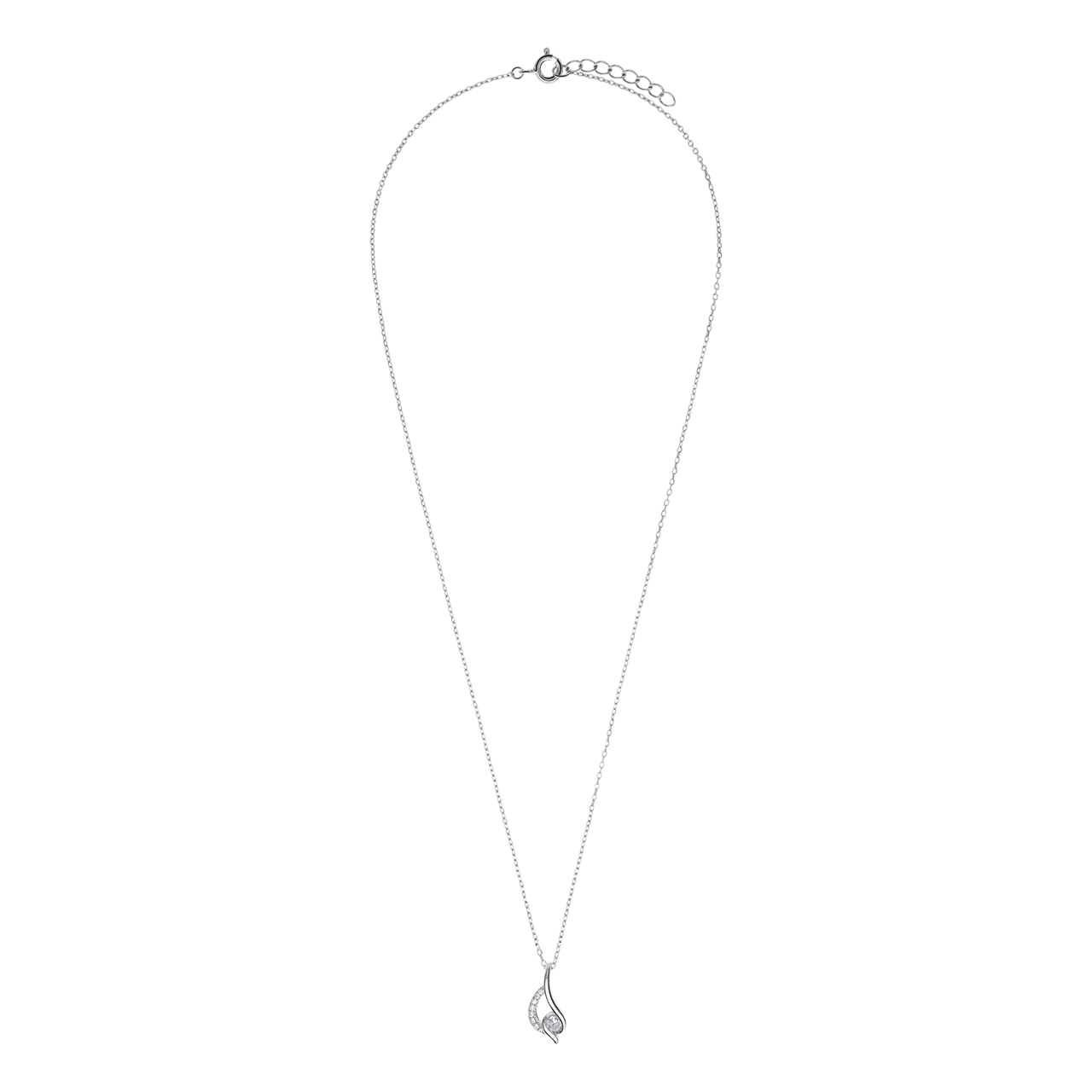 Zilveren ketting met hanger zirkonia voor dames