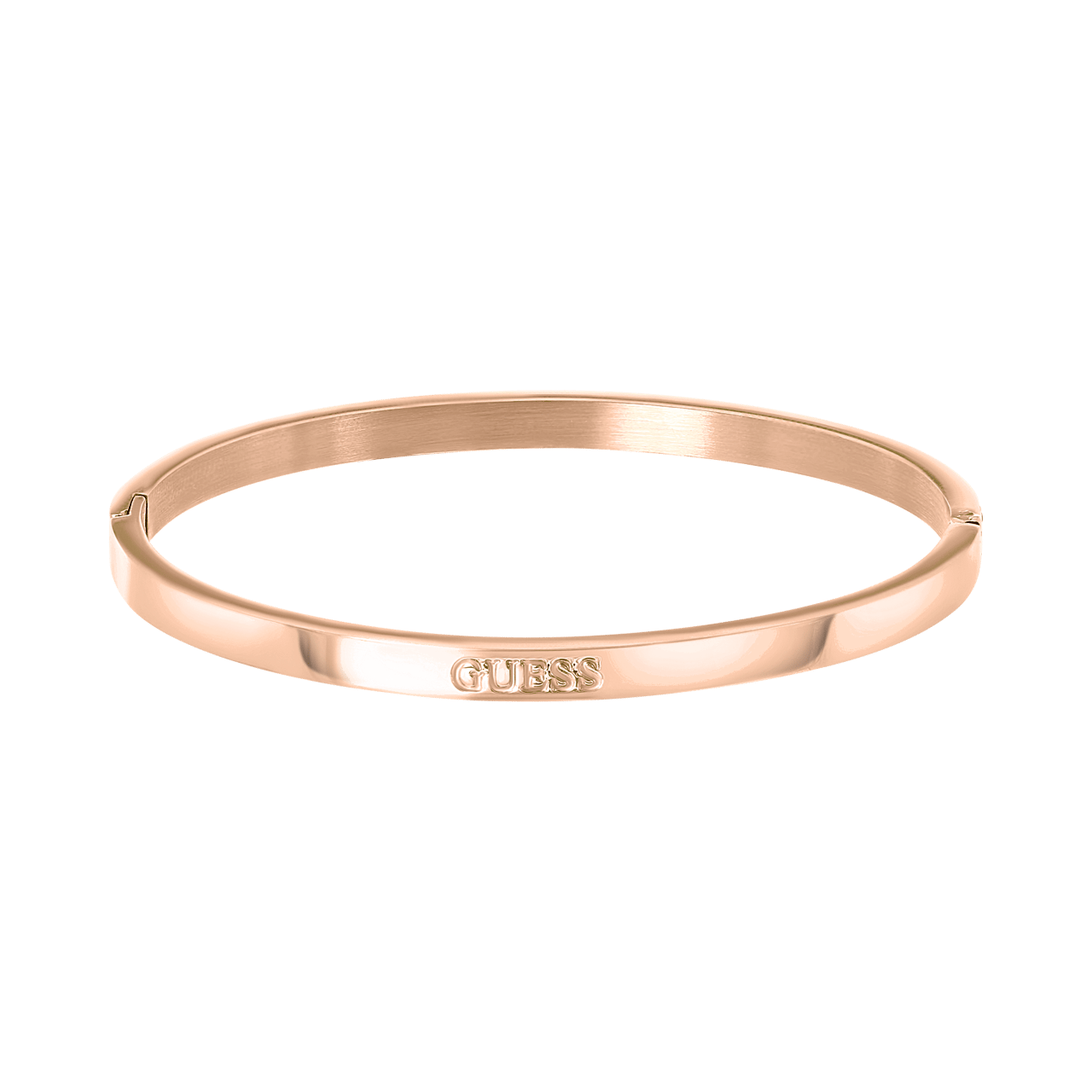 Guess stalen roséplated bangle met kristal voor dames