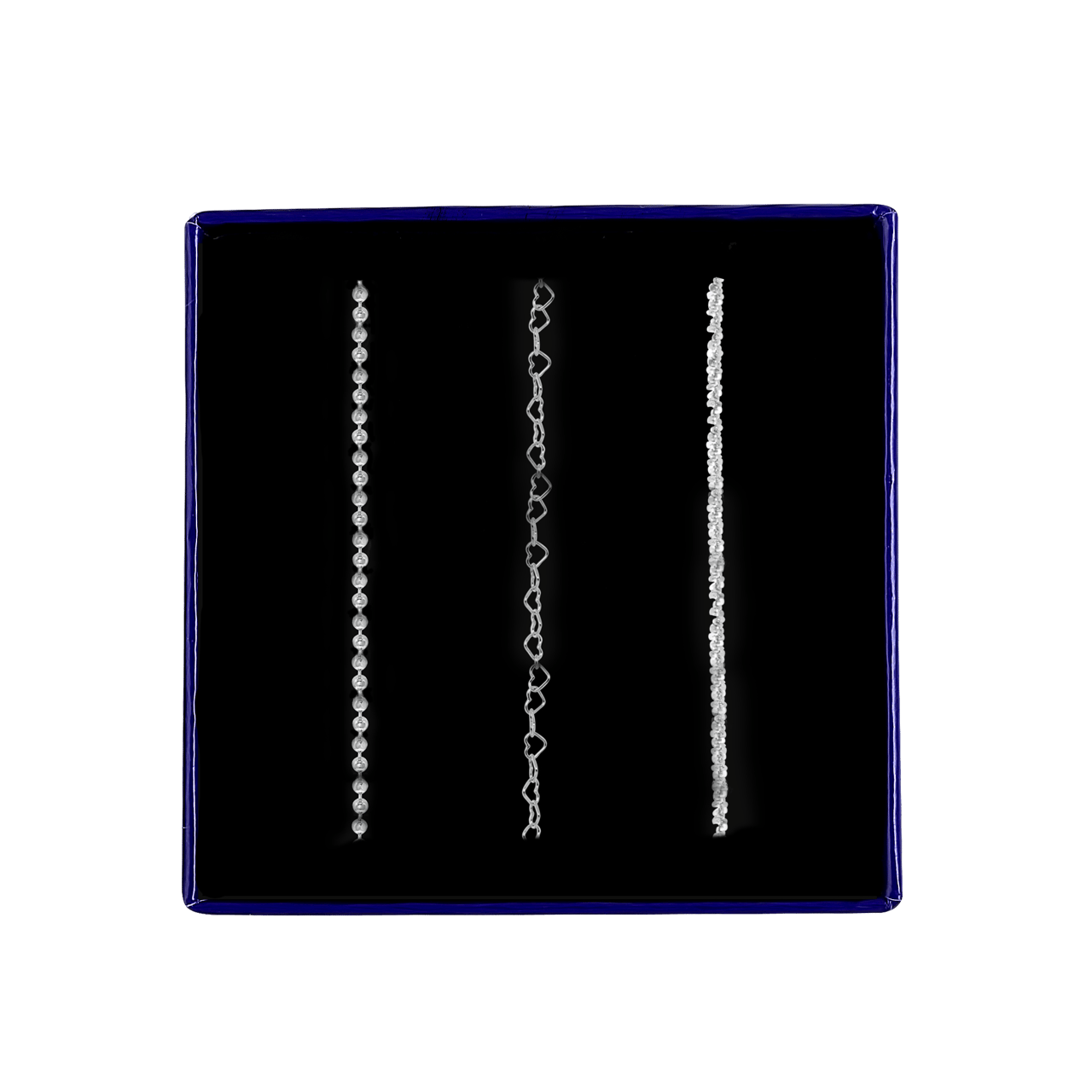 Gerecycleerd zilveren set met 3 armbanden