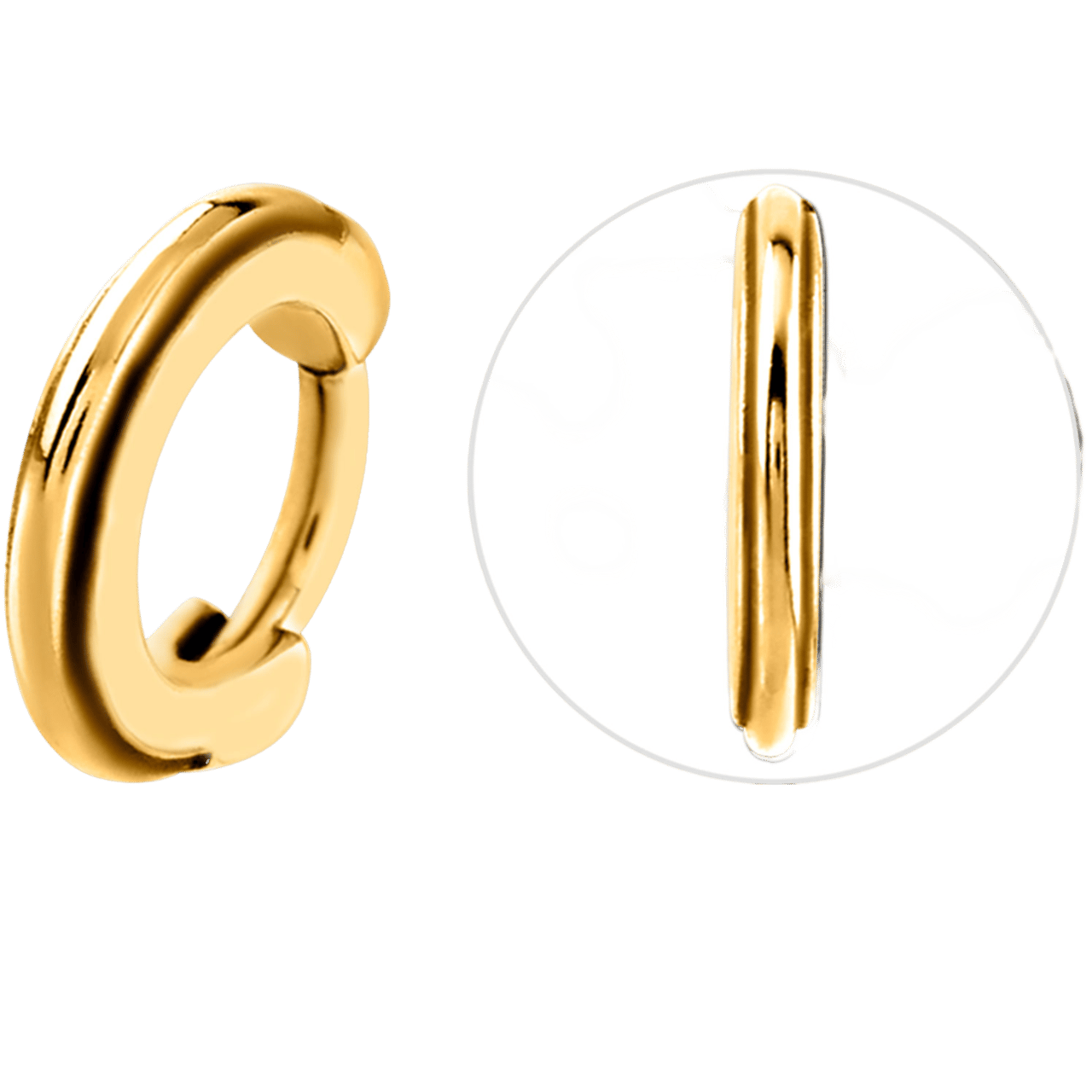 Stalen helixpiercing goldplated ring clicker