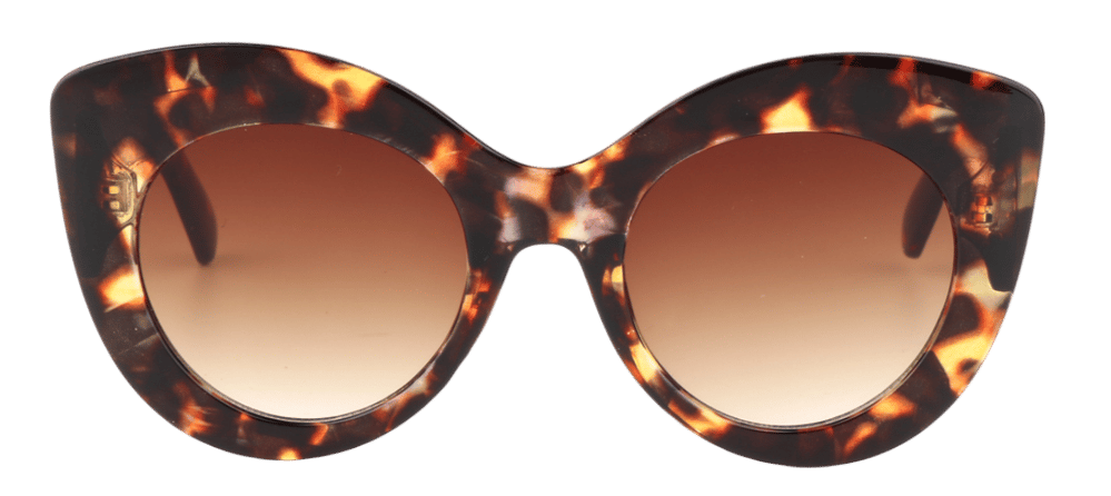 Panterprint zonnebril met bruine cateye glazen