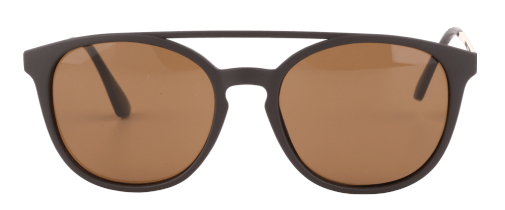 Braune Sonnenbrille mit goldfarbenen Akzenten