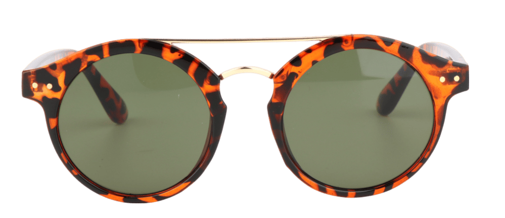 Panterprint zonnebril met goudkleurige accenten