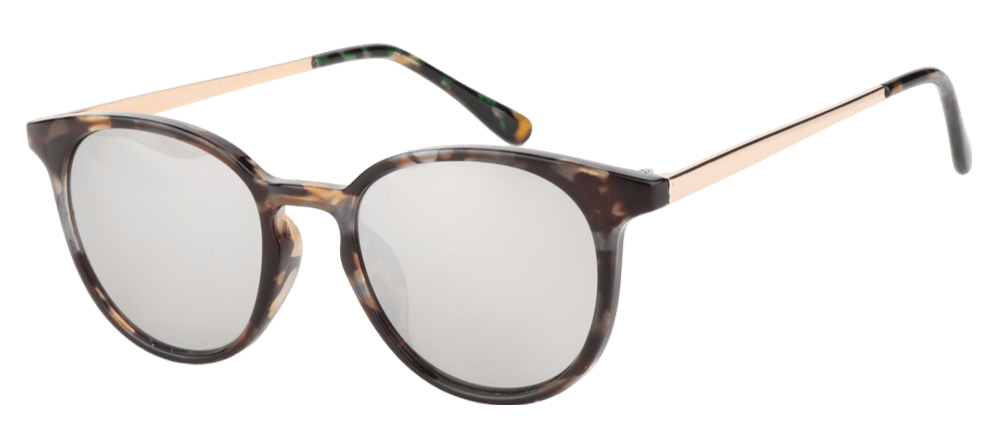 Farbige Sonnenbrille mit goldfarbenen Akzenten