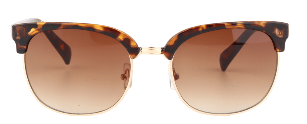 Braune Sonnenbrille mit goldfarbenen Akzenten