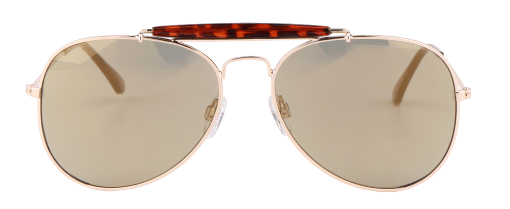 Goldfarbene Sonnenbrille mit Pilotengläsern