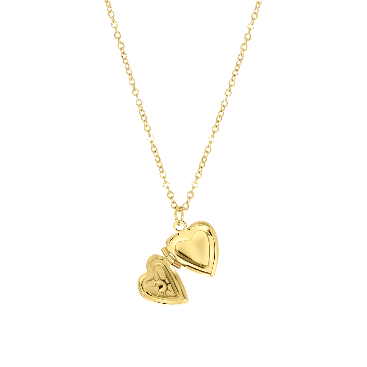 Goudkleurige byoux ketting met hart medaillon