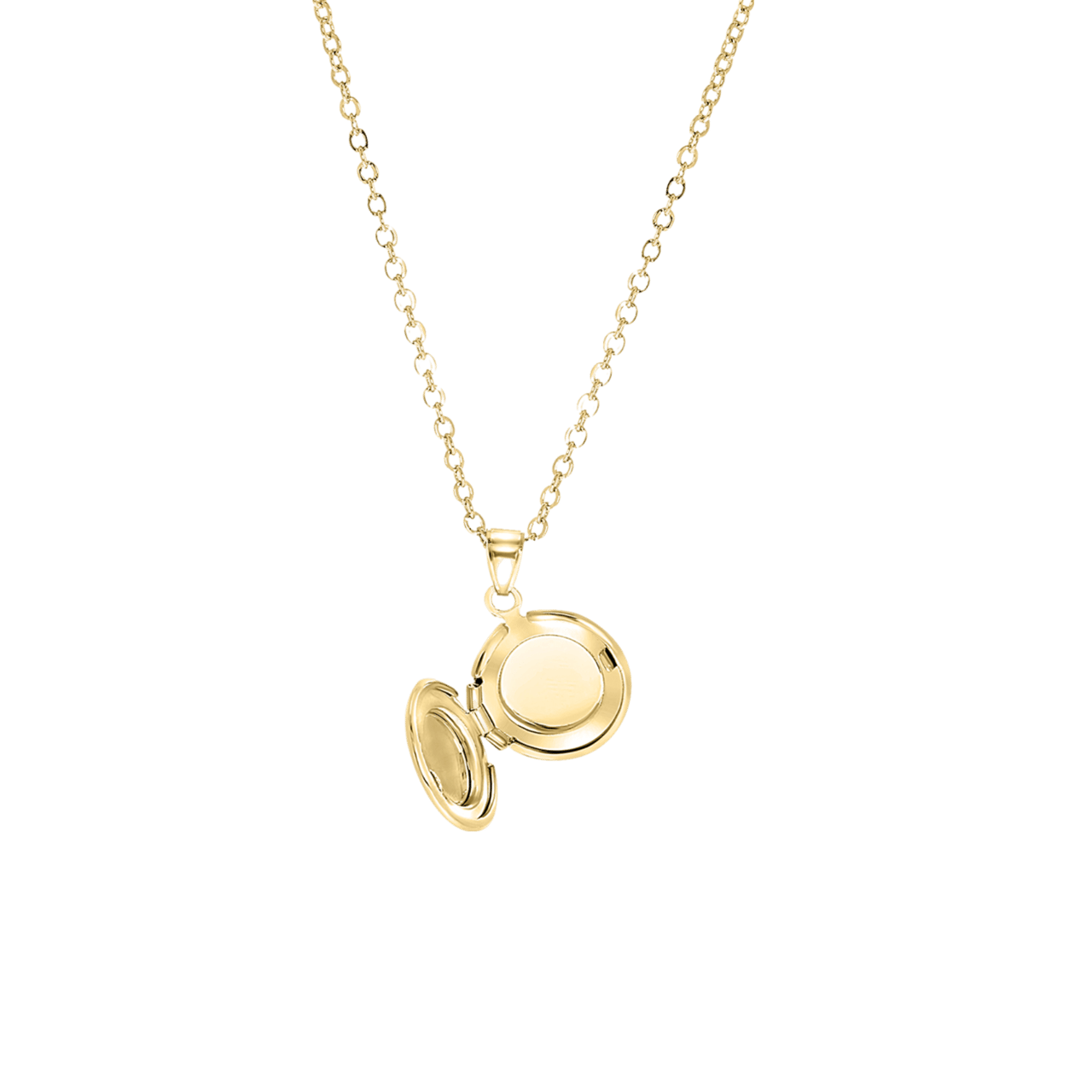 Goudkleurige byoux ketting met ronde medaillon