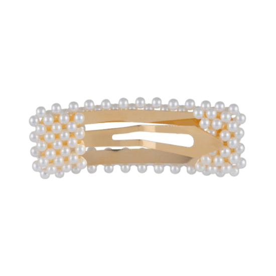Goudkleurige haarclip met parels voor dames