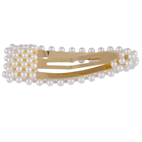 Goudkleurige haarclip met parels triangle