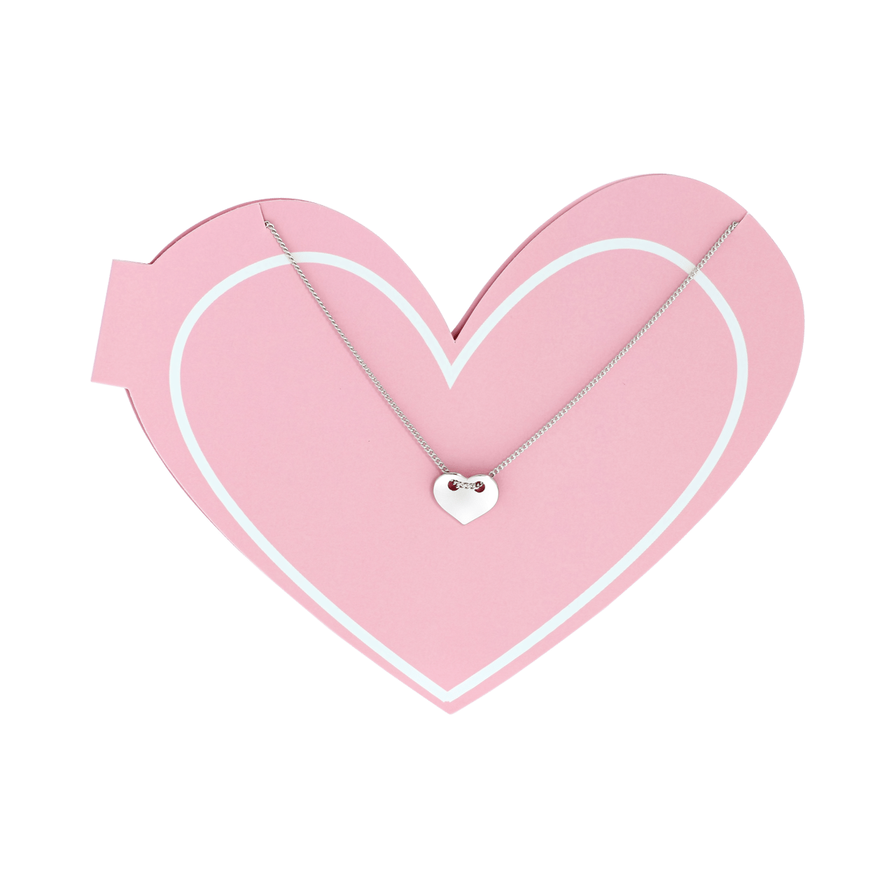 Bijoux zilverkleurige ketting met hanger hart voor dames
