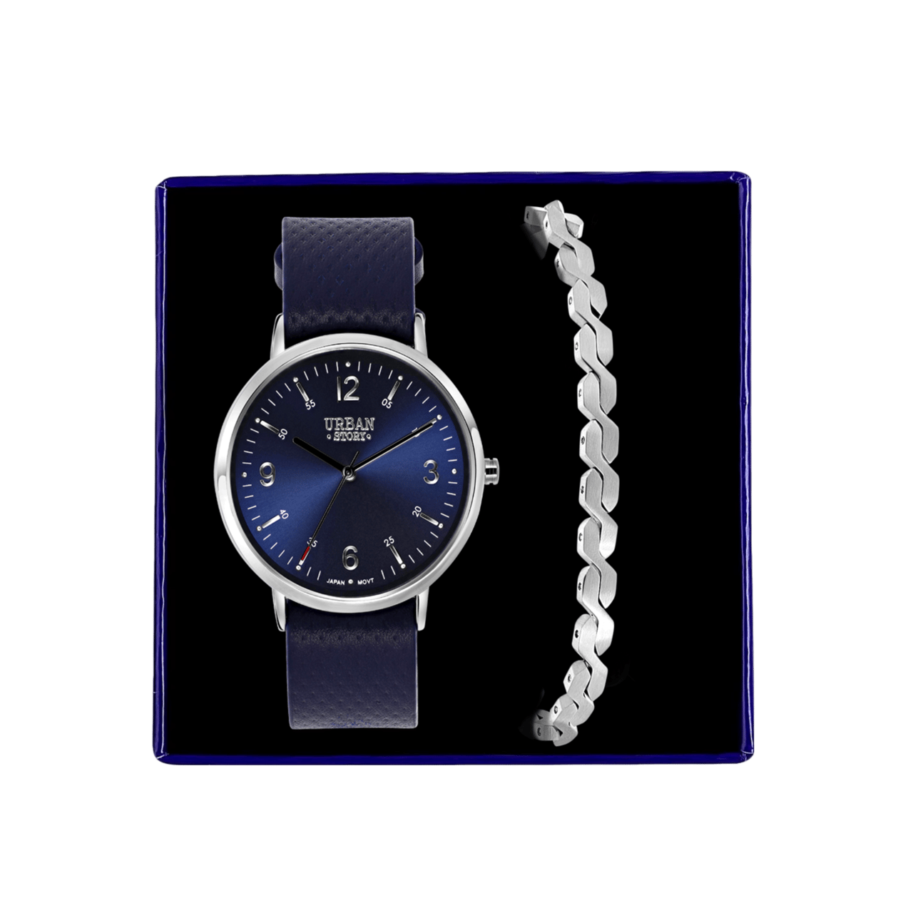 Gerecycled stalen set armband & horloge