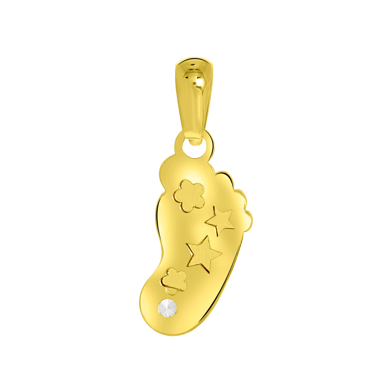 Anhänger, 585 Gelbgold, Fuß mit Zirkonia