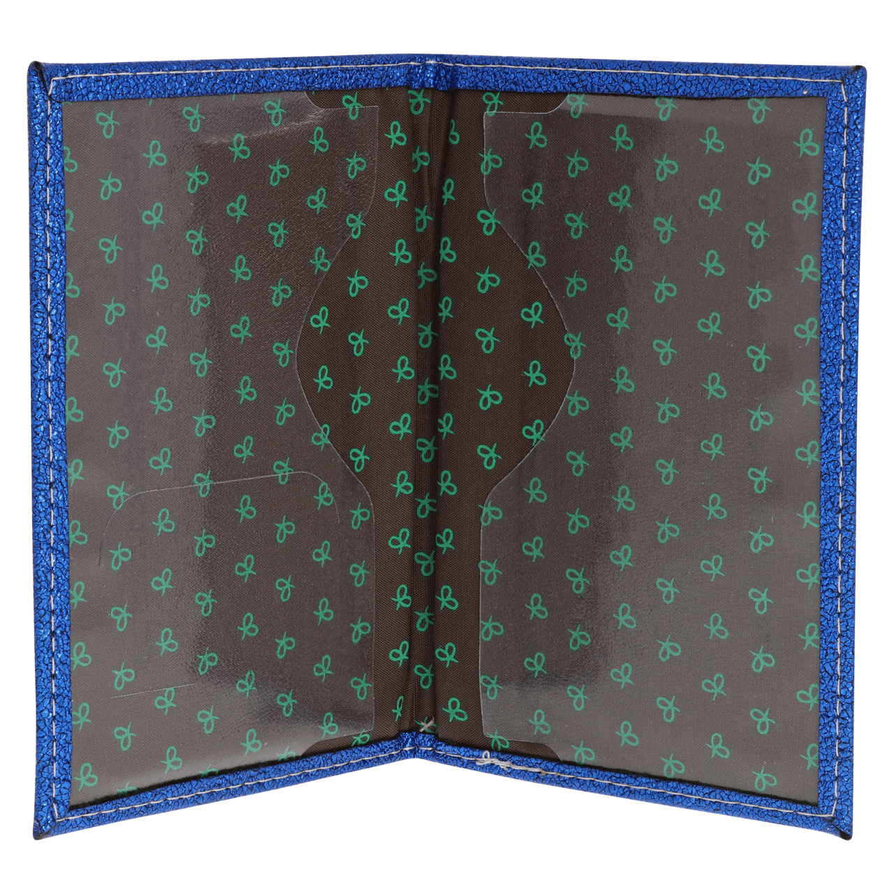 Paspoorthoesje blauw metalic
