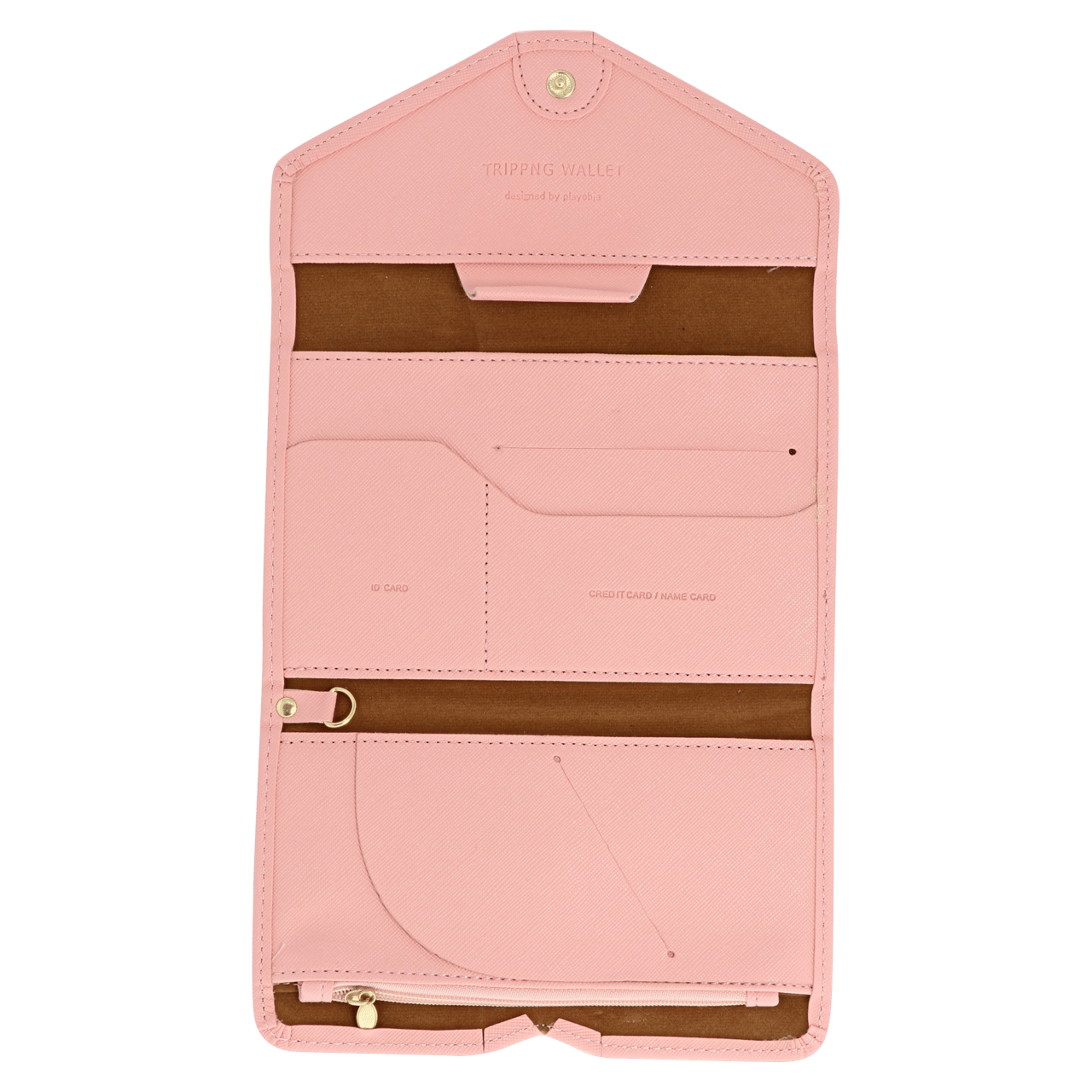 Reisportemonnee roze nepleer