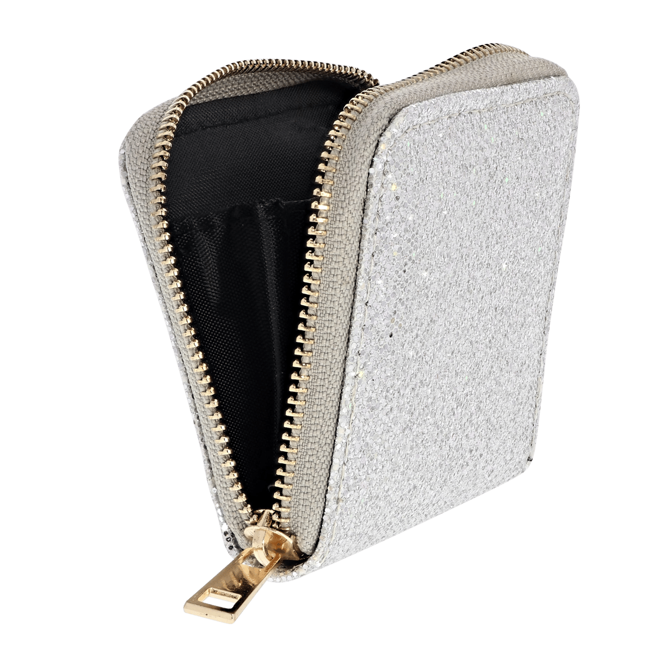 Zilverkleurige portemonnee met glitter