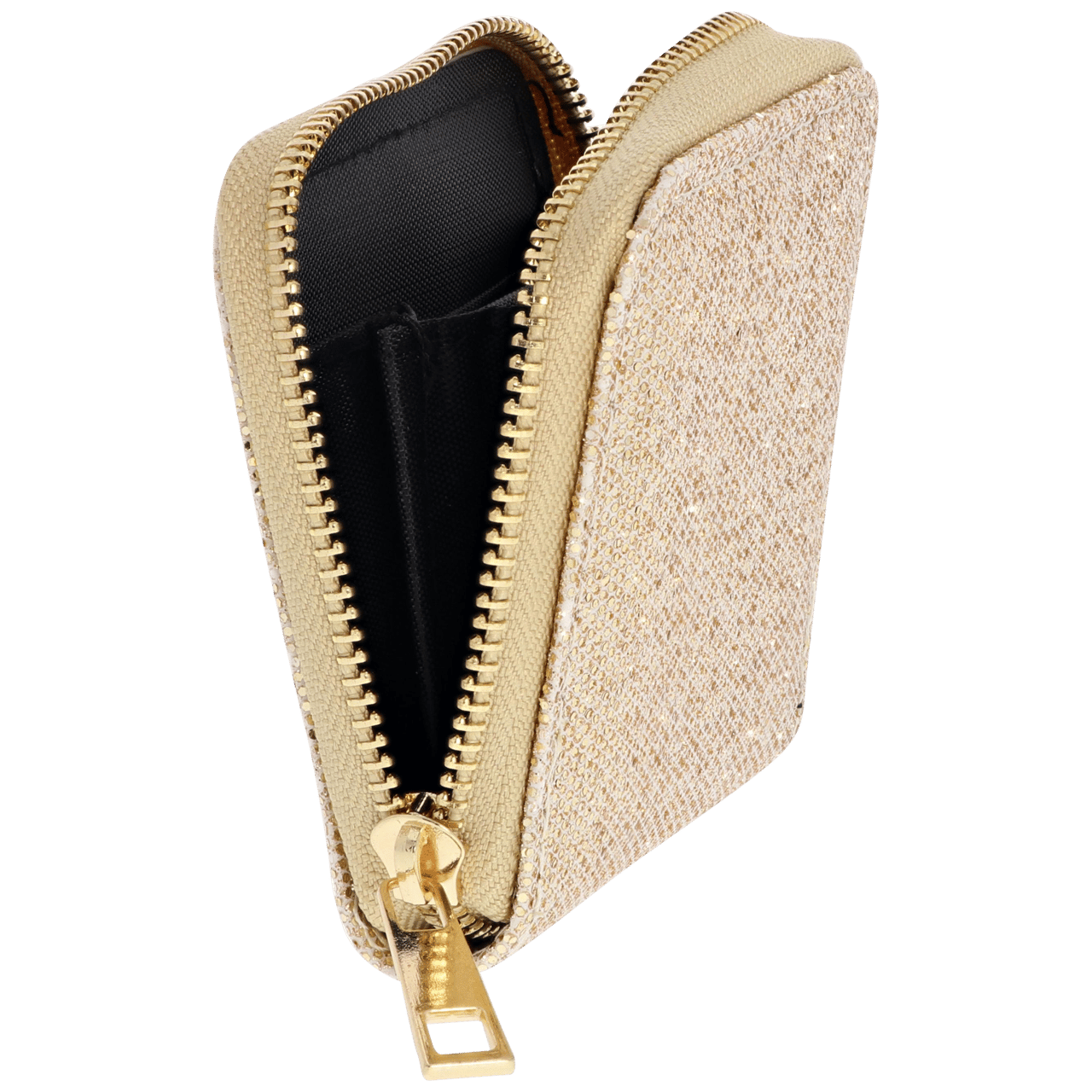 Goudkleurige portemonnee met glitter