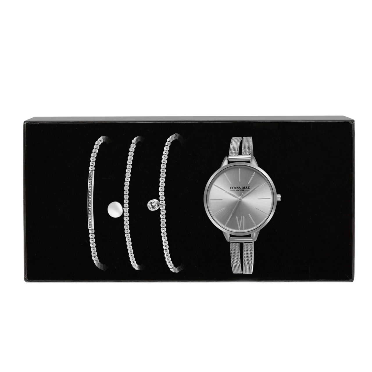 Gerecycled stainless steel set endless armbanden&horloge