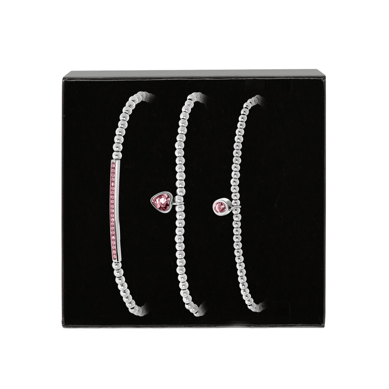 Gerecycleerd stalen set endless armbanden met kristal