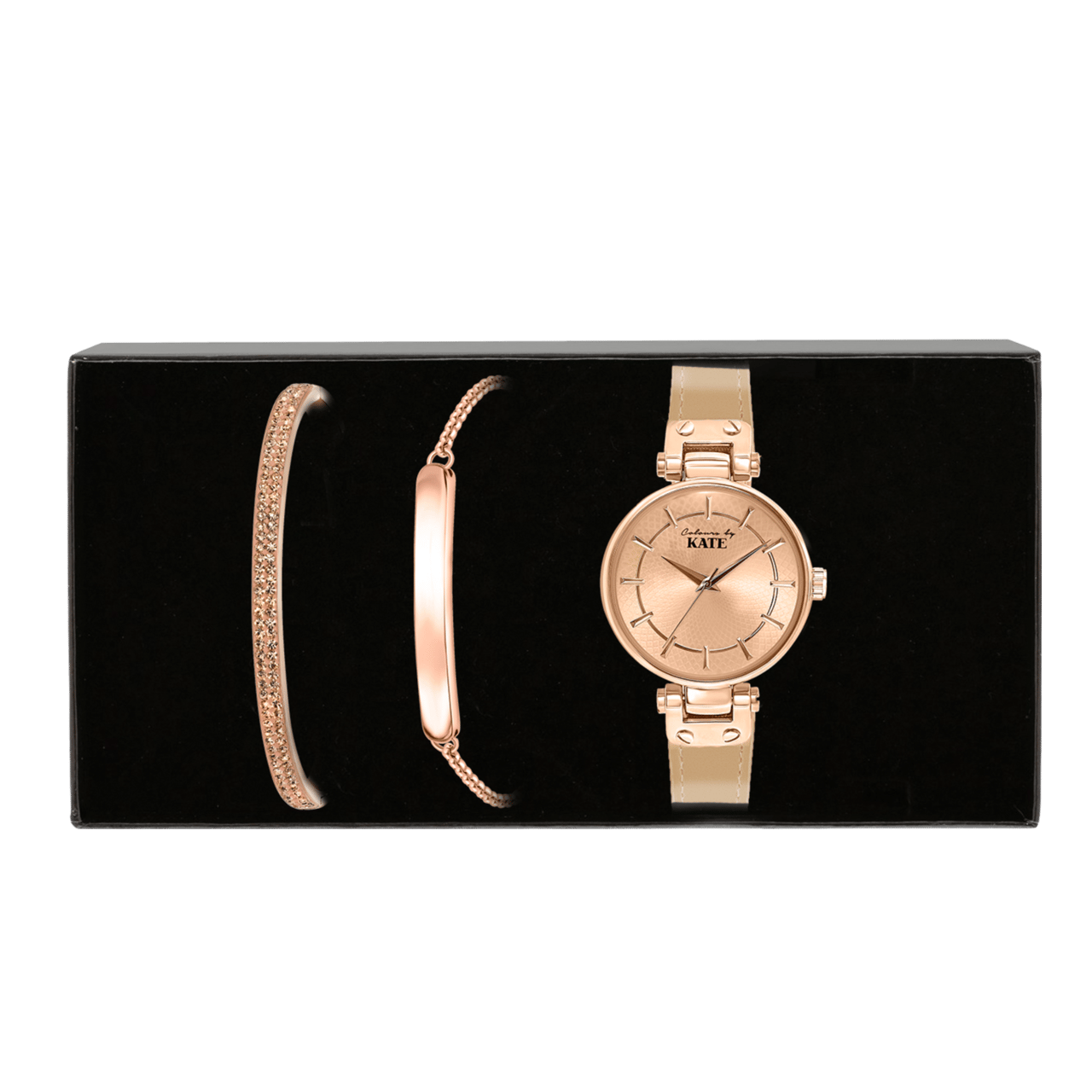 Gerecycleerd stalen set roseplated colours by kate met kristal