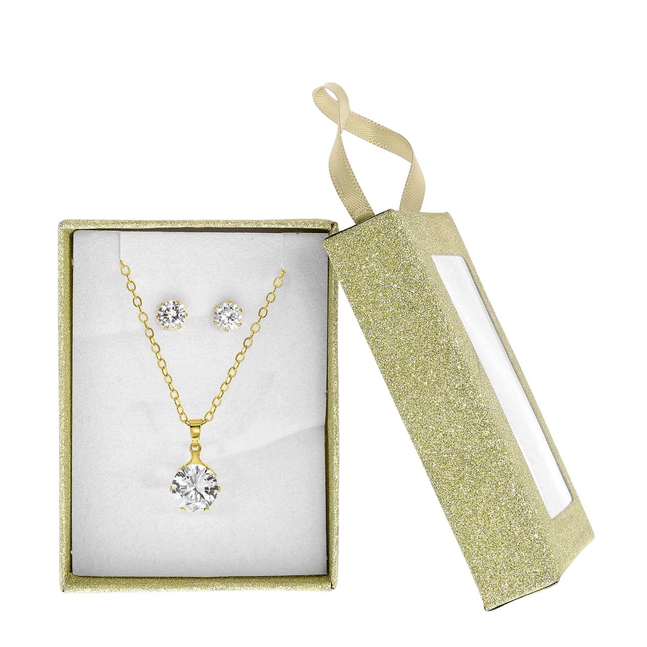 Goudkleurig byoux setje met gratis doosje