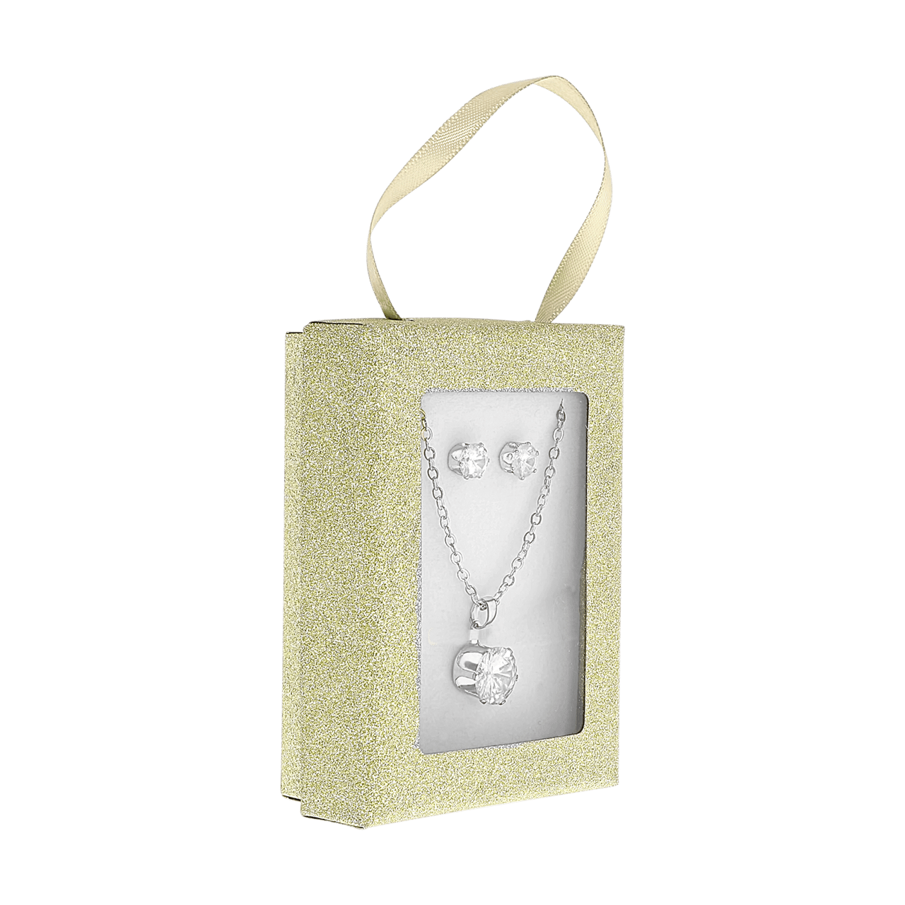 Silberfarbenes Byoux-Schmuckset in kostenloser Geschenkbox
