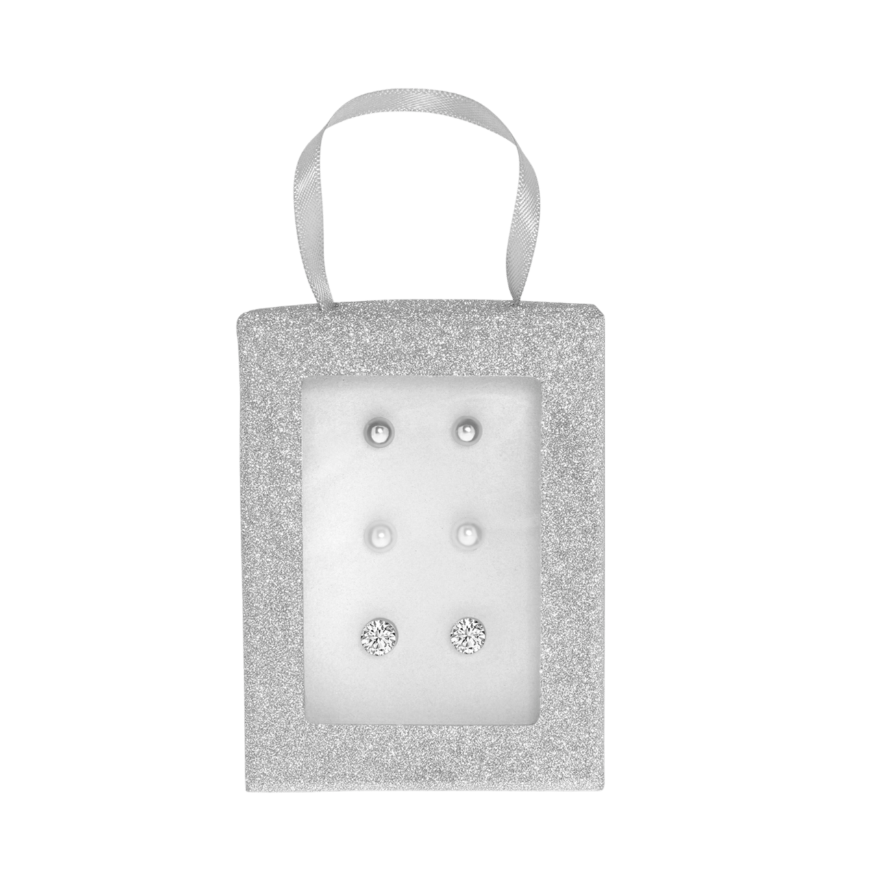 Bijoux zilverkleurige oorknop set voor dames