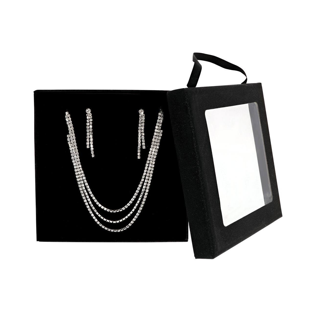 Zilverkleurig bijoux setje met gratis doosje