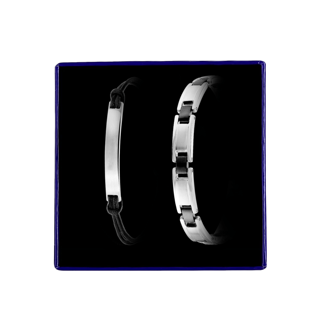 Gerecycled stainless steel set jongensarmbanden