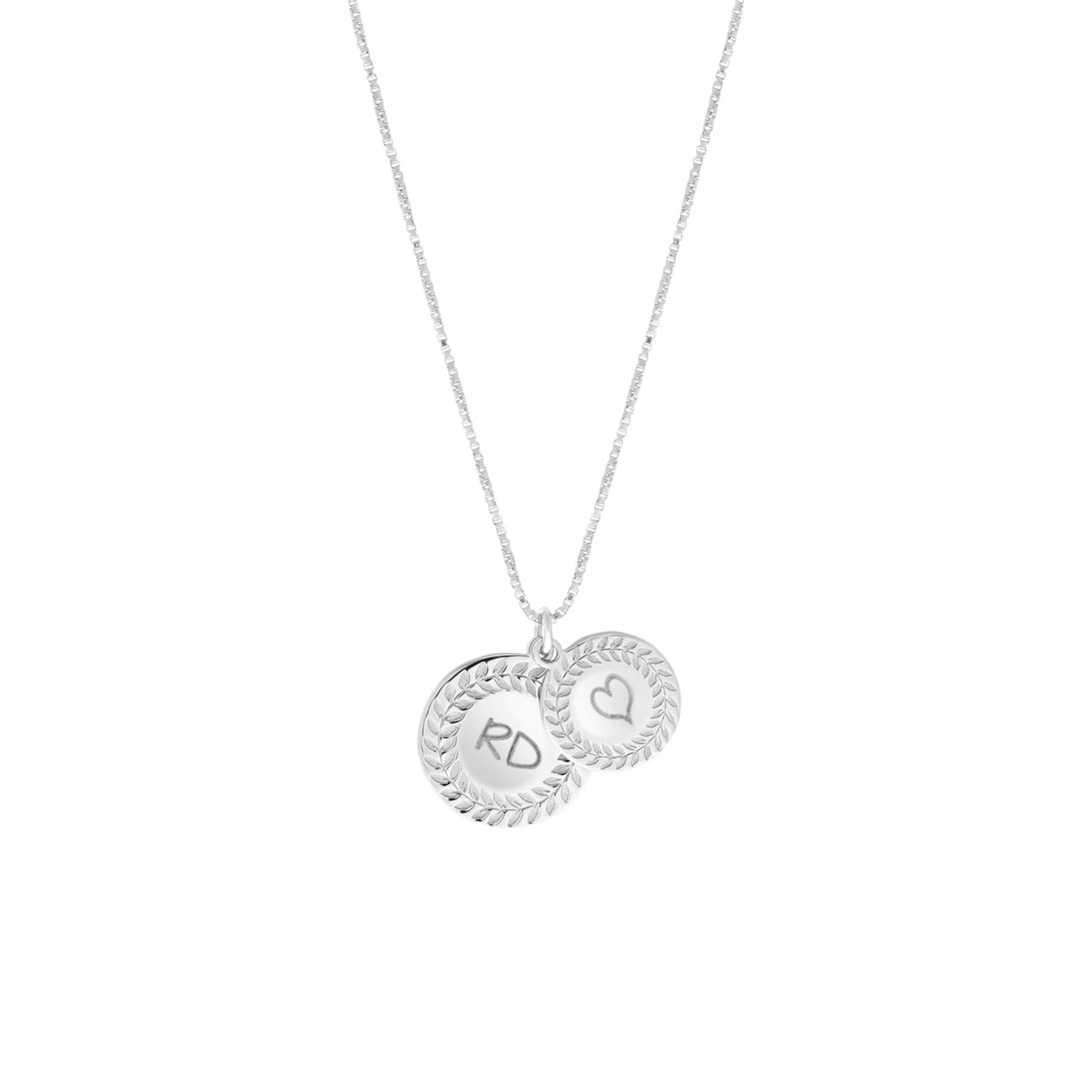 Zilveren ketting&hangers Romeinse krans